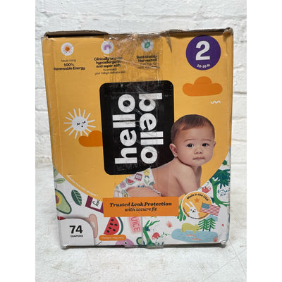 Hello Bello Diapers, Size 2, 74 Count, 10-16 lb, Hypoallergenic, Leak Protection