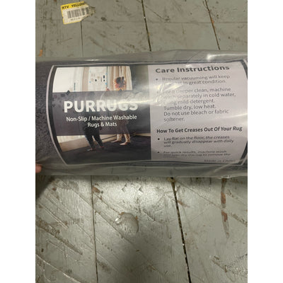 Alfombra de fácil cuidado PURRUGS de 1,2 m x 1,8 m, lavable, para entrada, azul, gris y negro