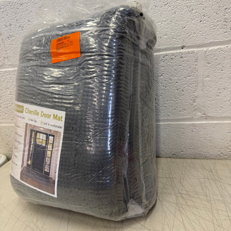 96" x 48" Large Absorbent Soft Chenille Doormat, Quick Dry, Washable Rug - Gray