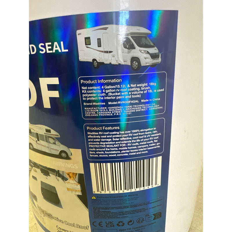 Wadities RV Roof Coating White, Waterproof Solar Reflective Sealant, Flexible RV