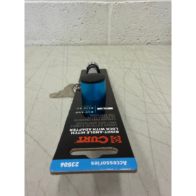 CURT 1/2" Hitch Lock with 5/8" Adapter (1-1/4" or 2" Receiver, Right-Angle)