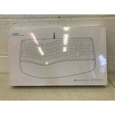 Nulea Ergonomic Split Keyboard, Wired, w Pillowed Wrist and Palm Support, White