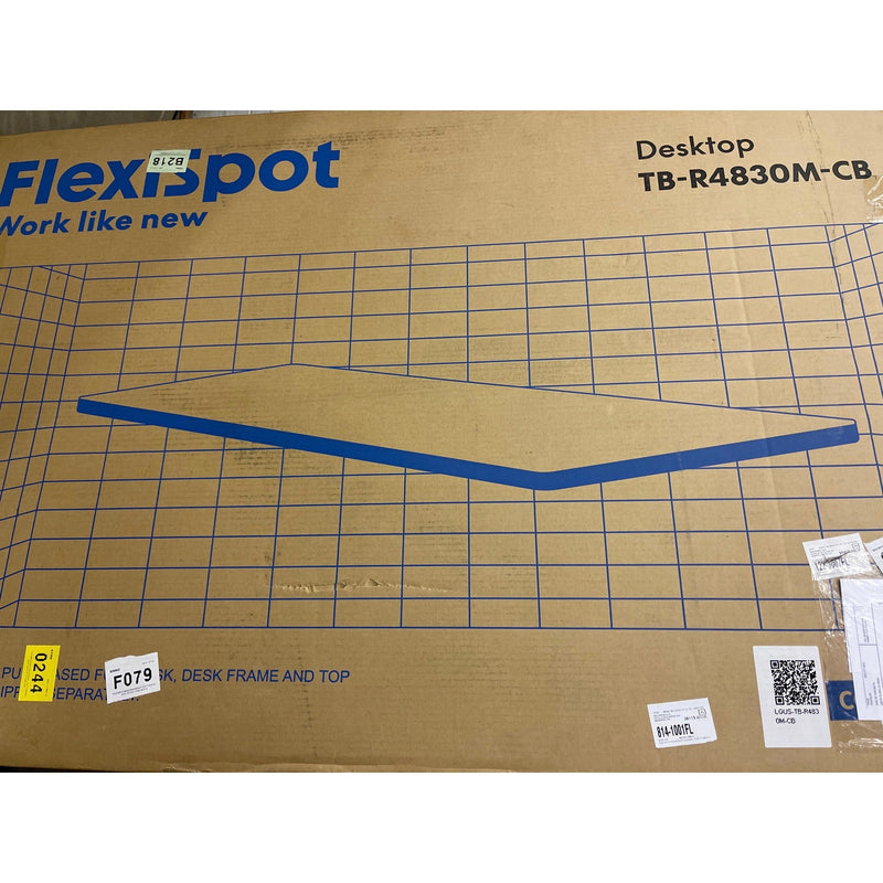 FLEXISPOT 48" x 30" x 1" LIGHT BROWN WOOD Round Corners Desk Top ONLY No Frame