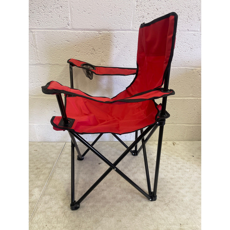 Vingli 31" Portable Folding Camping Chair with Cup Holder & Carrying Bag, Red