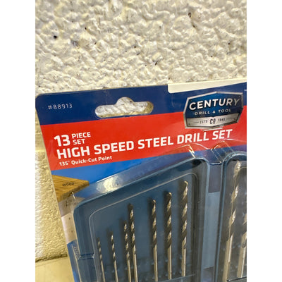 Century Drill High Speed Steel Drill Bit Set 13 Piece 1/16 To 1/4" - 88913