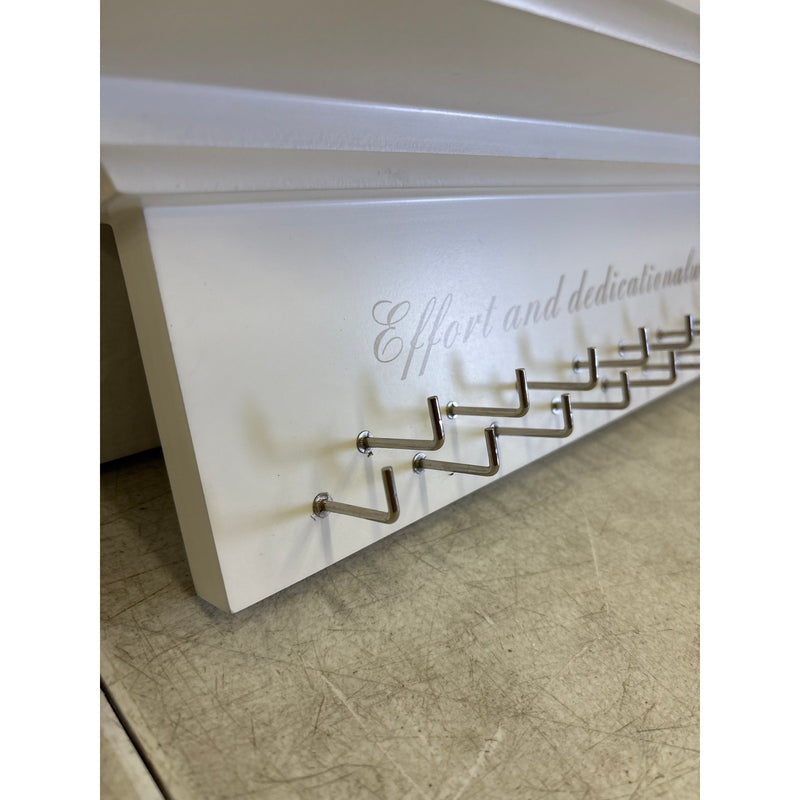 24" Medal Hanger Display Holder & Trophy Shelf w Hooks Wall Mount Wooden w Quote