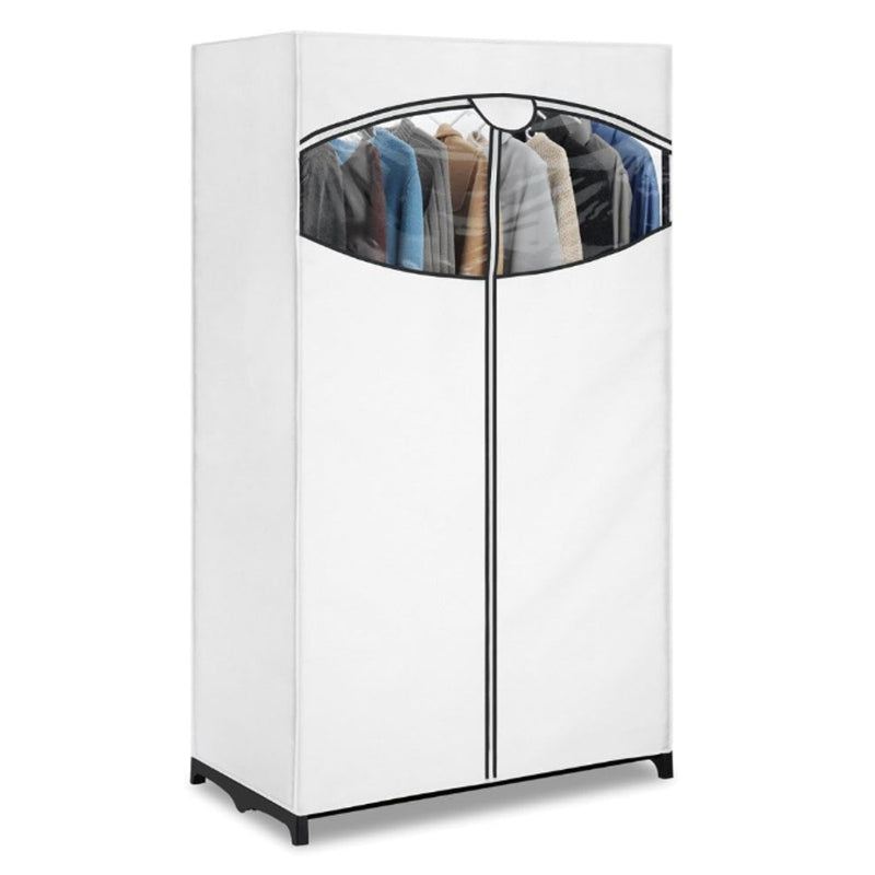 Whitmor White Clothes Closet Wardrobe, Fabric Cover 19 x 36 x 64 in Freestanding