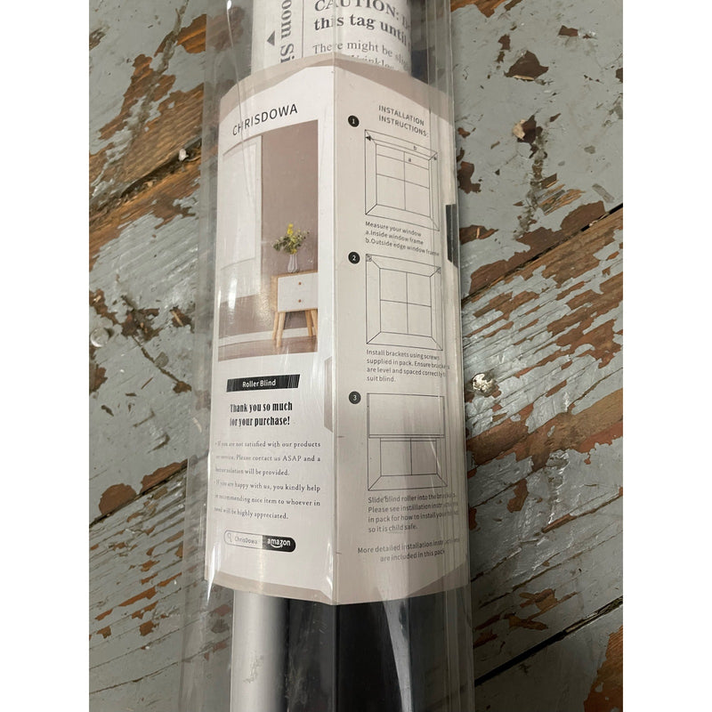 ChrisDowa 100% Blackout Roller Shade, Window Blind Black ,60"W x 72"H READ