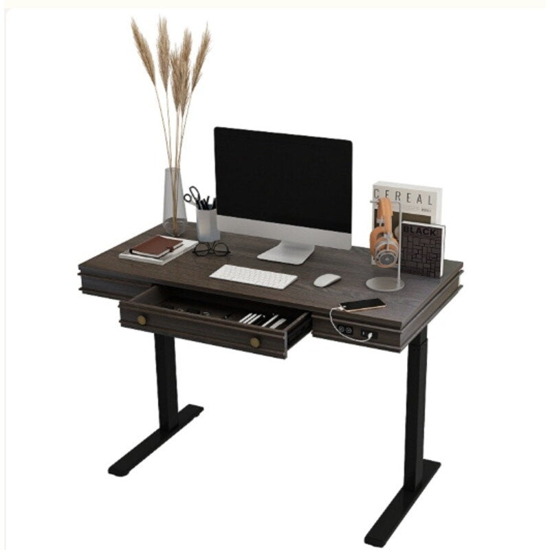 FLEXISPOT Standing Desk w Drawer 48"×24" Electric Stand Up w USB Port Brown UD1B