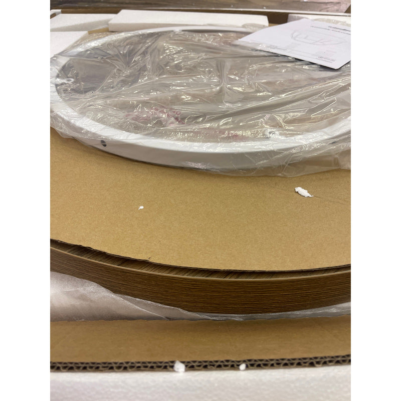 Tribesigns 32" Wooden Coffee Table 2-Tier Round Cocktail Table w Shelf Tan/White