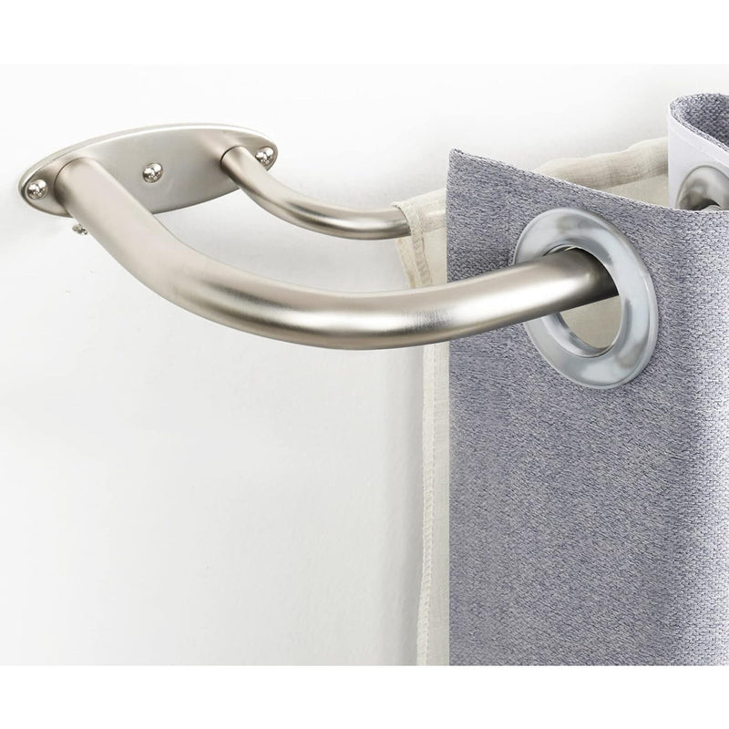Room Darkening Wrap Around Double Curtain Rods for Window 28-48", Satin Nickel
