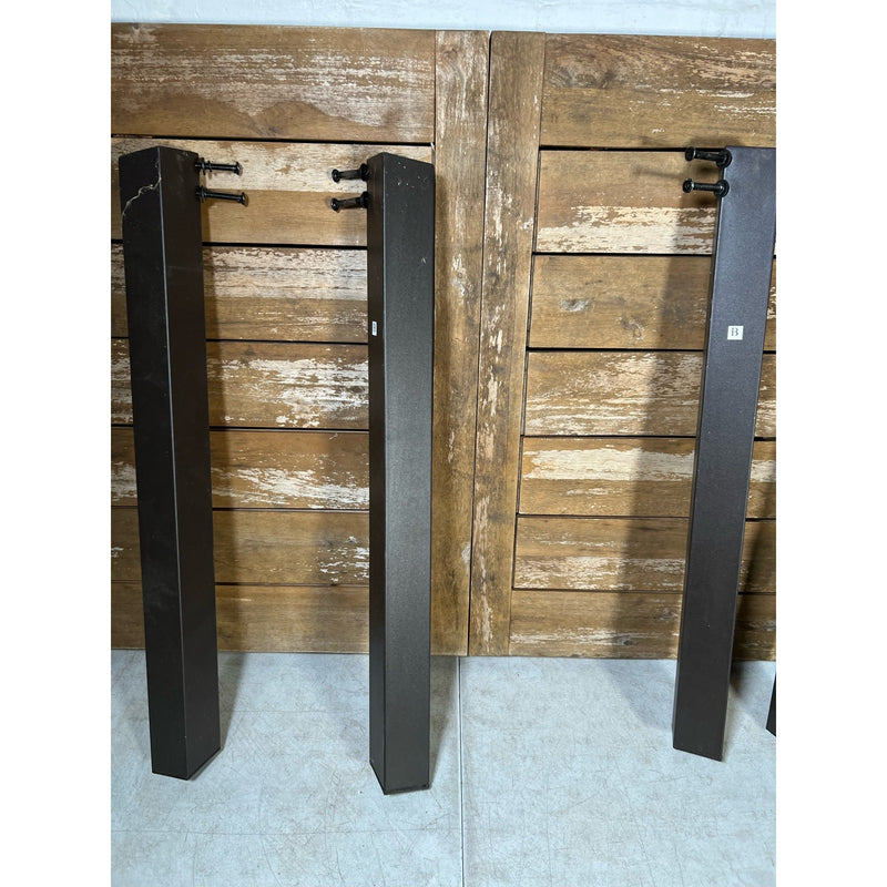Rustic Farm Table Antique Indoor/ Outdoor Solid Wood Dining Table, Metal Legs