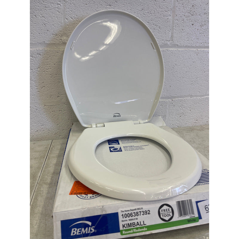 BEMIS Toilet Seat Kimball Round Soft Close Plastic Closed Front - White