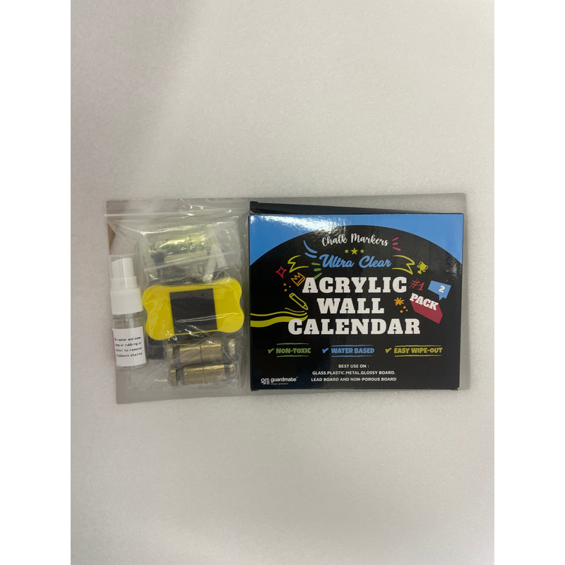 Guardmate YEAR Calendar Acrylic Dry-Erase Board 28" x 40" Wall-Mount w Markers