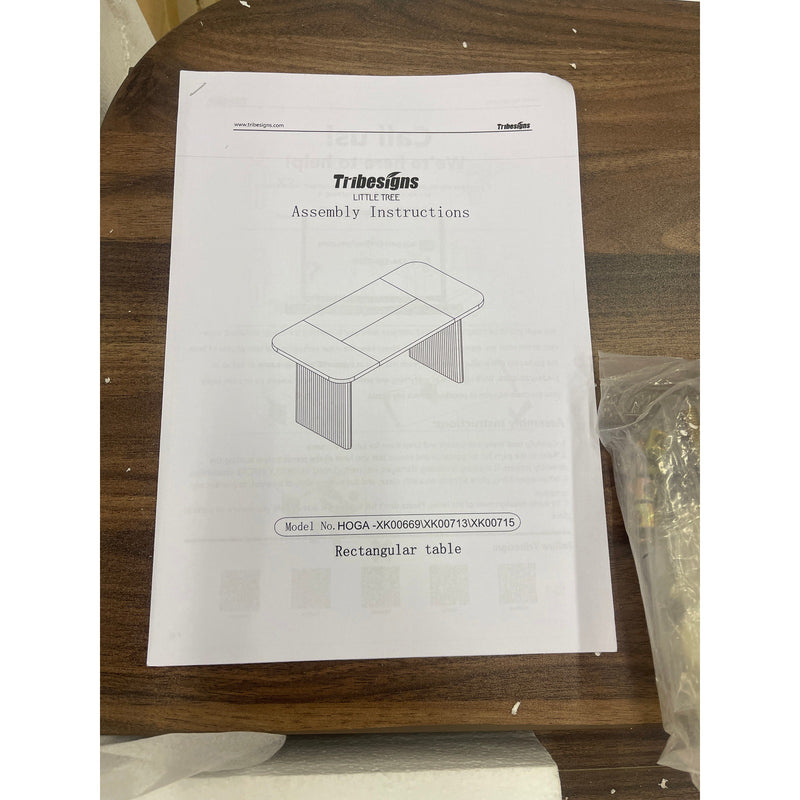 Tribesigns 62.2" Wood Executive Desk Simple Rectangular Computer Table Brown