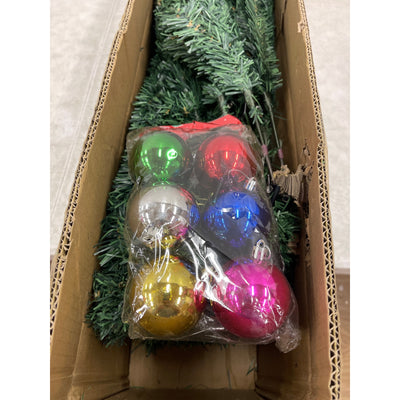Árbol de Navidad artificial de 180 cm, decoración navideña, árbol artificial de temporada con adornos
