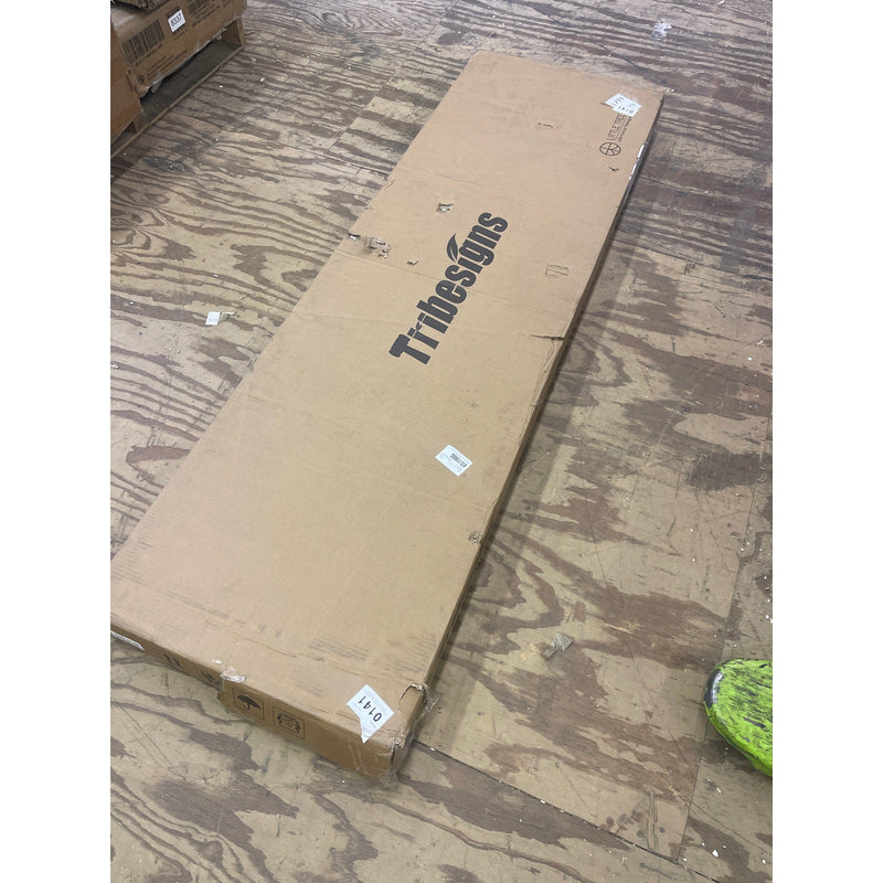 Tribesigns Offset 63" x 32" x 12" Console Table for Living Room/ Entryway, Brown