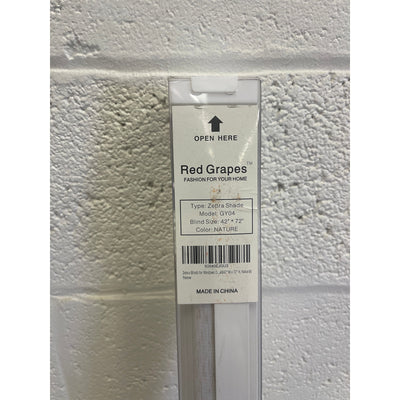 Red Grapes Zebra Blinds Dual Layer Roller Window Shades 42" W x 72" H, Natural