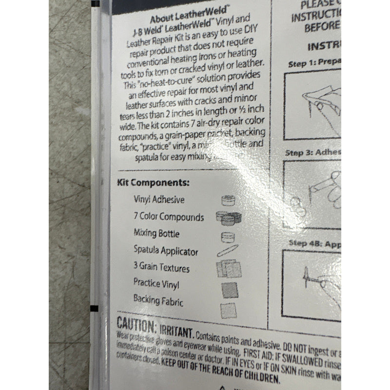JB Weld Professional Vinyl/Leather Repair Kit Heat Iron Repair Rips Cracks Holes