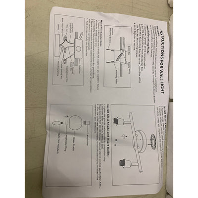 WINSHEN Black 2-Lights Wall Sconce Lighting with Seeded Glass Lampshades