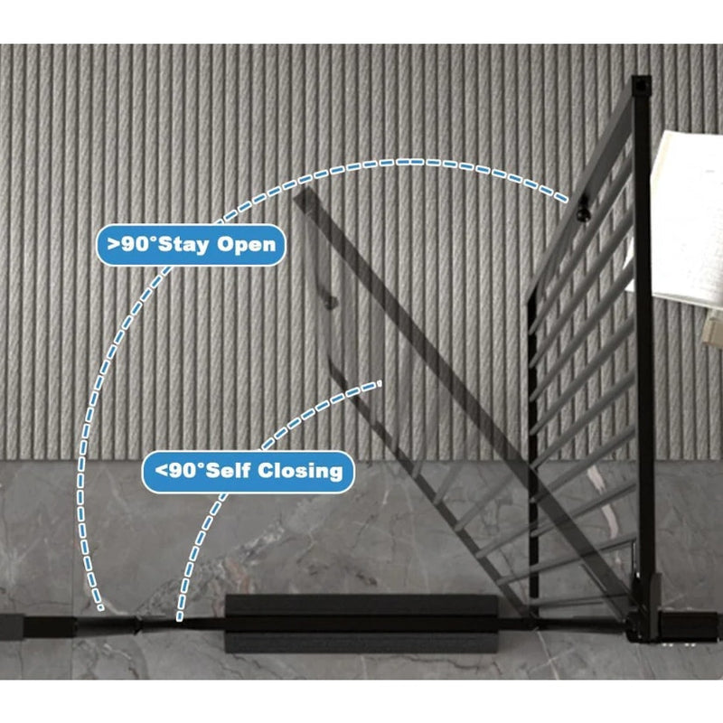 TheyFirst 57" Extra Tall Pet Gate for Doorways, 38.5"-43.3" Auto Close - Black