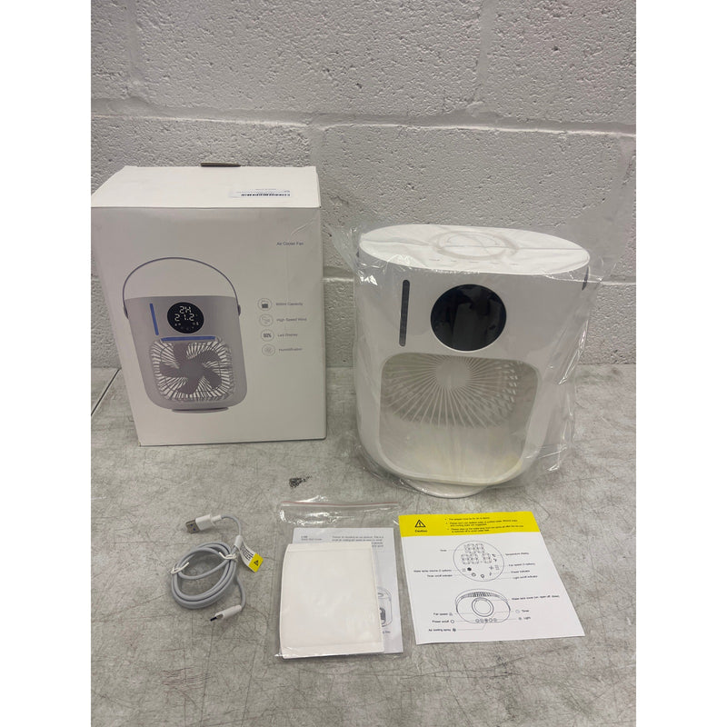 Air Cooler Fan 9W Portable Cooling Fan/AC Unit -L100- 1000ML - White/Gray