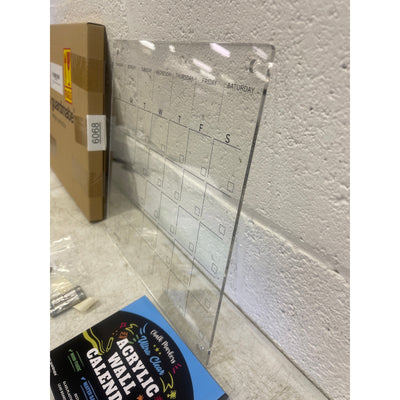 Guardmate Acrylic Wall Calendar 12" X 12" Clear Glass Calendar Whiteboard