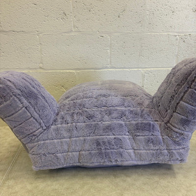 UGG Plush Backrest Pillow, 34"W x 18"H Reading Pillow Soft - Purple Fuzzy Design