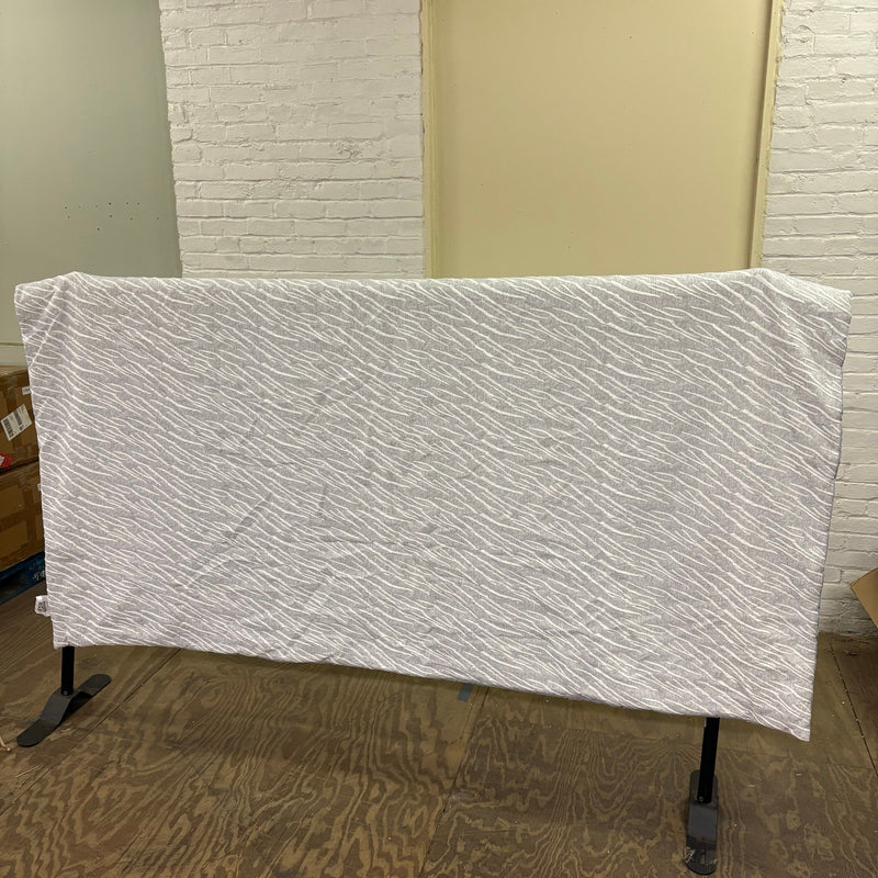 Queen Comforter Warm & Cozy Bedding with Abstract Stripe Design - Gray / White