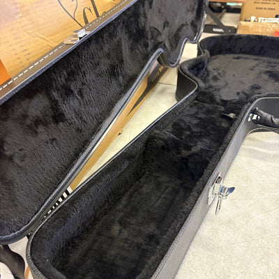 Glarry High-End Fine-Grain PU Leather Hard Guitar Case with Key Lock - Black