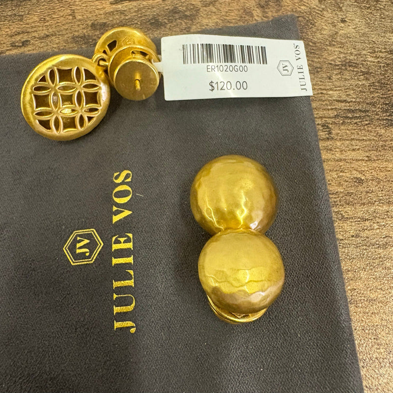 Julie Vos 1.3" Solara Earring, 24K Gold Plated, Round Dangling Earring