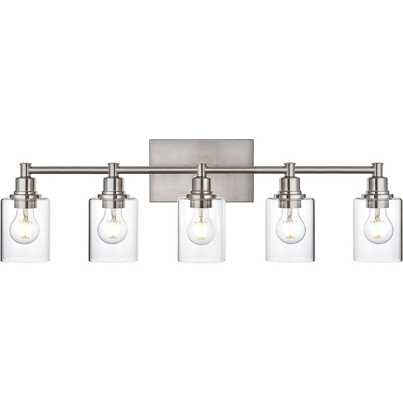 Vanity Light Fixtures 5-Light Industrial Bathroom Vanity Lights with Clear Glass