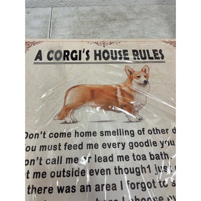 Corgi Wall Art Dog Poster Framed Quotes Corgi's House Rules 16x24 inch