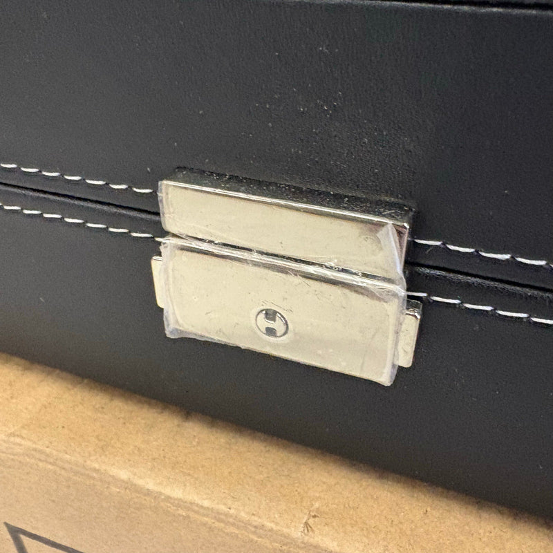 FCH 24-Compartment Watch Collection Box Top-level Opening Style Leather - Black