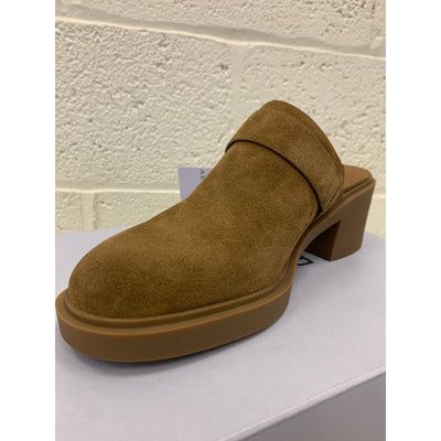 Aerosoles Grunda Comfortable Women's Molded Block Heel Mule Brown Suede 9.5