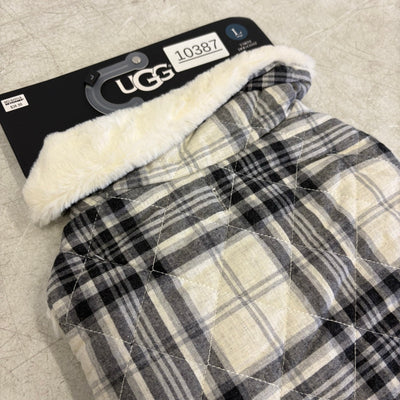UGG for Pet Tarni Dog Coat, Pet Sweater, 14-16" Collar, Gray Plaid - Large