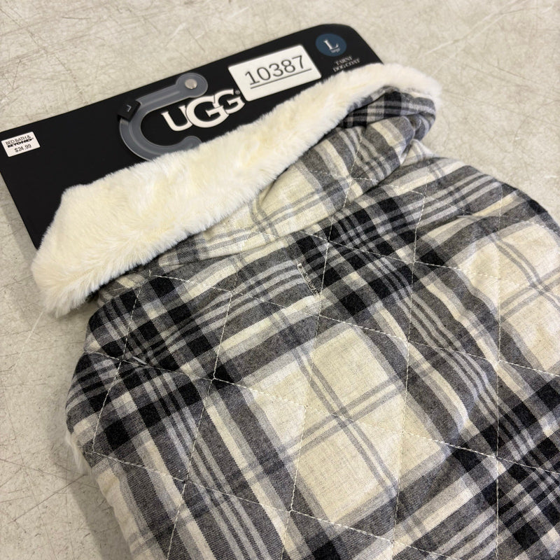 UGG for Pet Tarni Dog Coat, Pet Sweater, 14-16" Collar, Gray Plaid - Large
