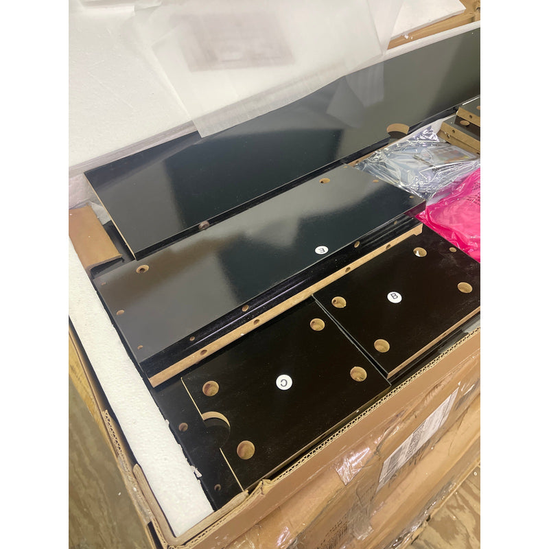 Modern Coffee Table w 16 Color Led Light, Black, 40"x18"x16" Black, READ