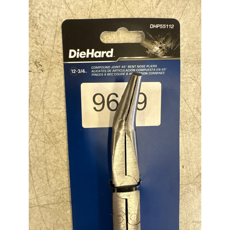 DieHard Angled Pliers with Anti-Slip Grip for Tight Spaces, 12-3/4" - DHP55112