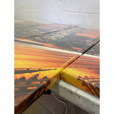 LevvArts - 4 piezas de arte mural con imagen nocturna de Los Ángeles, atardecer en California, 122 cm de ancho