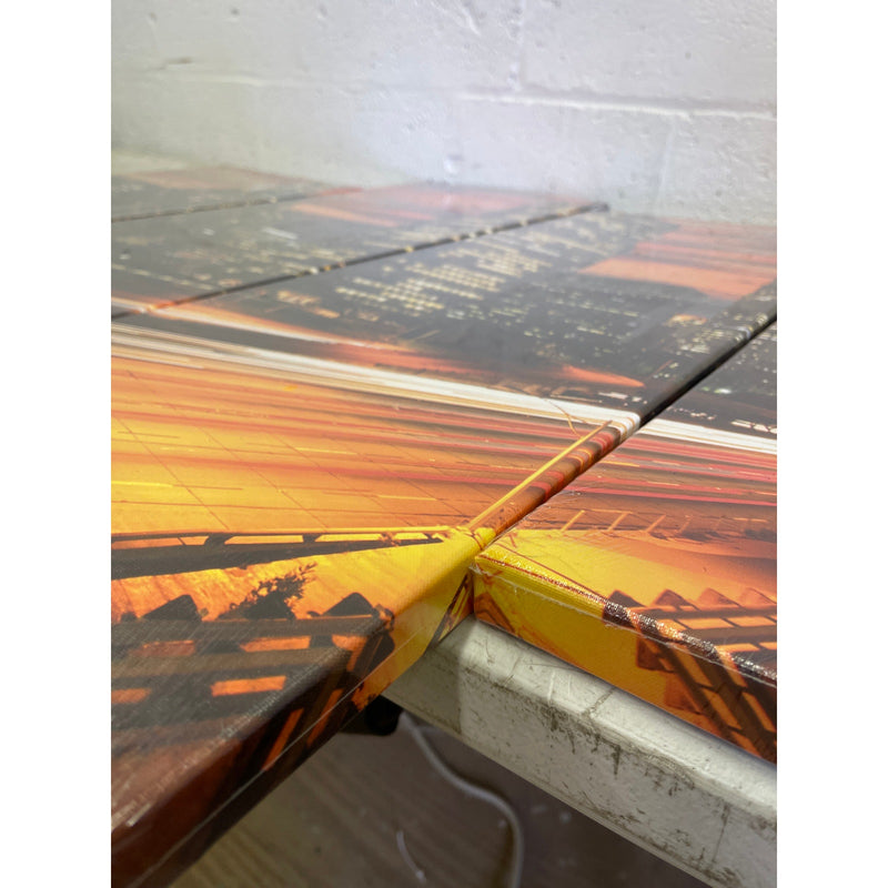 LevvArts - 4 piezas de arte mural con imagen nocturna de Los Ángeles, atardecer en California, 122 cm de ancho