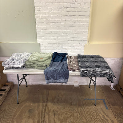 5-Pc Throw Blankets, Fuzzy, Warm& Cozy Plush Reversible Blankets, Assorted Sizes