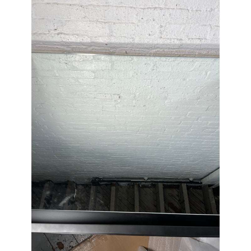 Gloria Rectangle Mirror with Shelf 47 in. W x 31 in. H, Black, Wood, Wall Mount