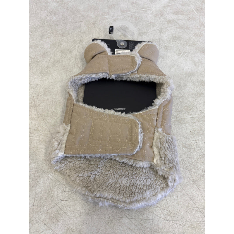 UGG Sherpa Quilted Pet Coat, Hook & Loop Straps, Soft & Cozy, Tan - Small Size