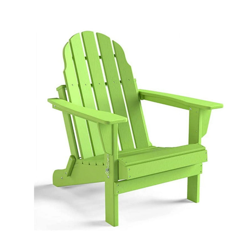 DAILYLIFE Folding Adirondack Chair, HDPE Patio Outdoor Chair Lime