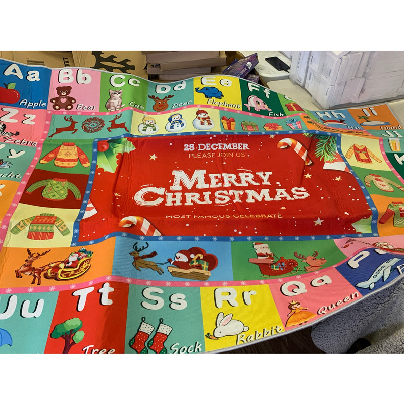 Alphabet ABC CHRISTMAS RUG New Great For Kids Room Or Daycare , Learning Rug
