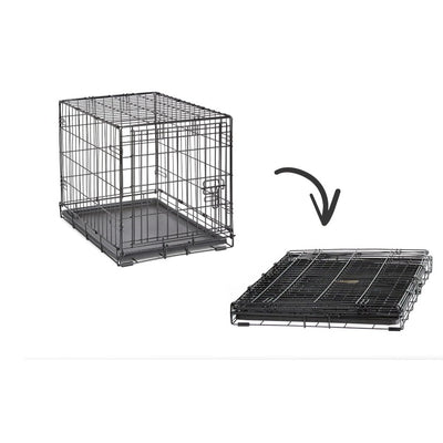 Single Door Dog Crate Leak-Proof Pan 42"L x 28"W x 31"H - Black