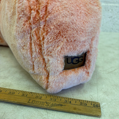 UGG Plush Backrest Pillow, 36"W x 20"H Reading Pillow Soft Orange Fuzzy, Frosted