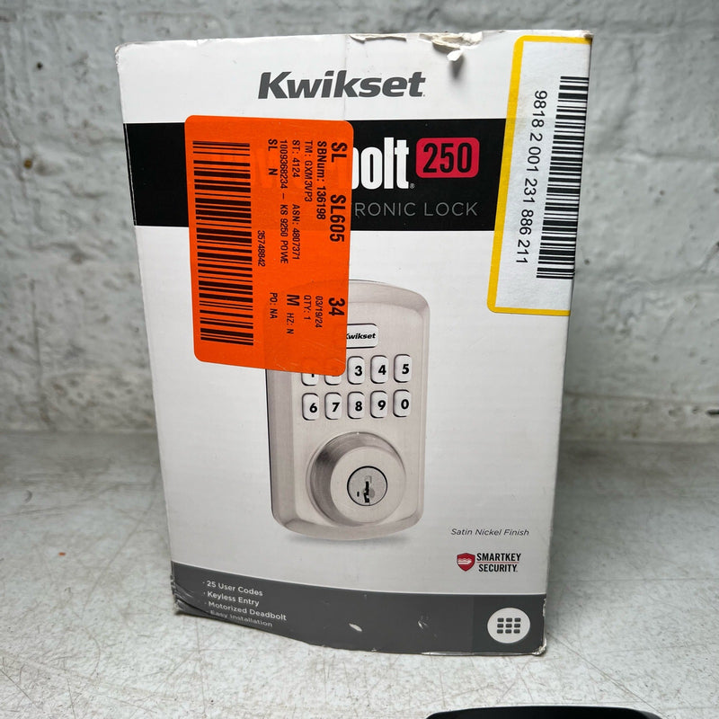 Kwikset Powerbolt 250 Satin Nickel Electronic Deadbolt, SEE DETAILS