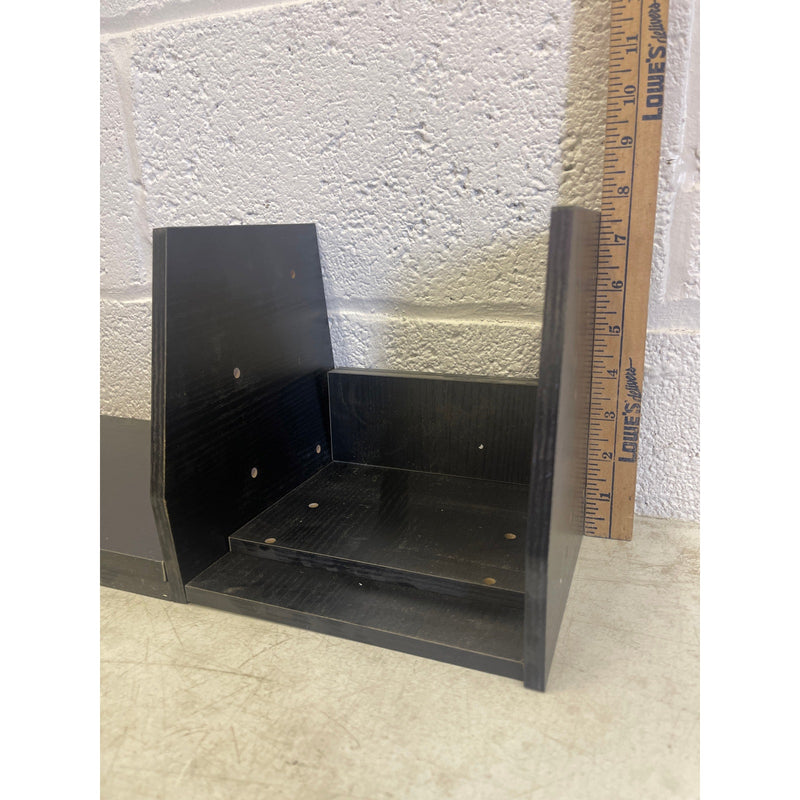 Wooden Desk Office Shelving Unit, 27" x  8" Organizer, Black Wood Finish